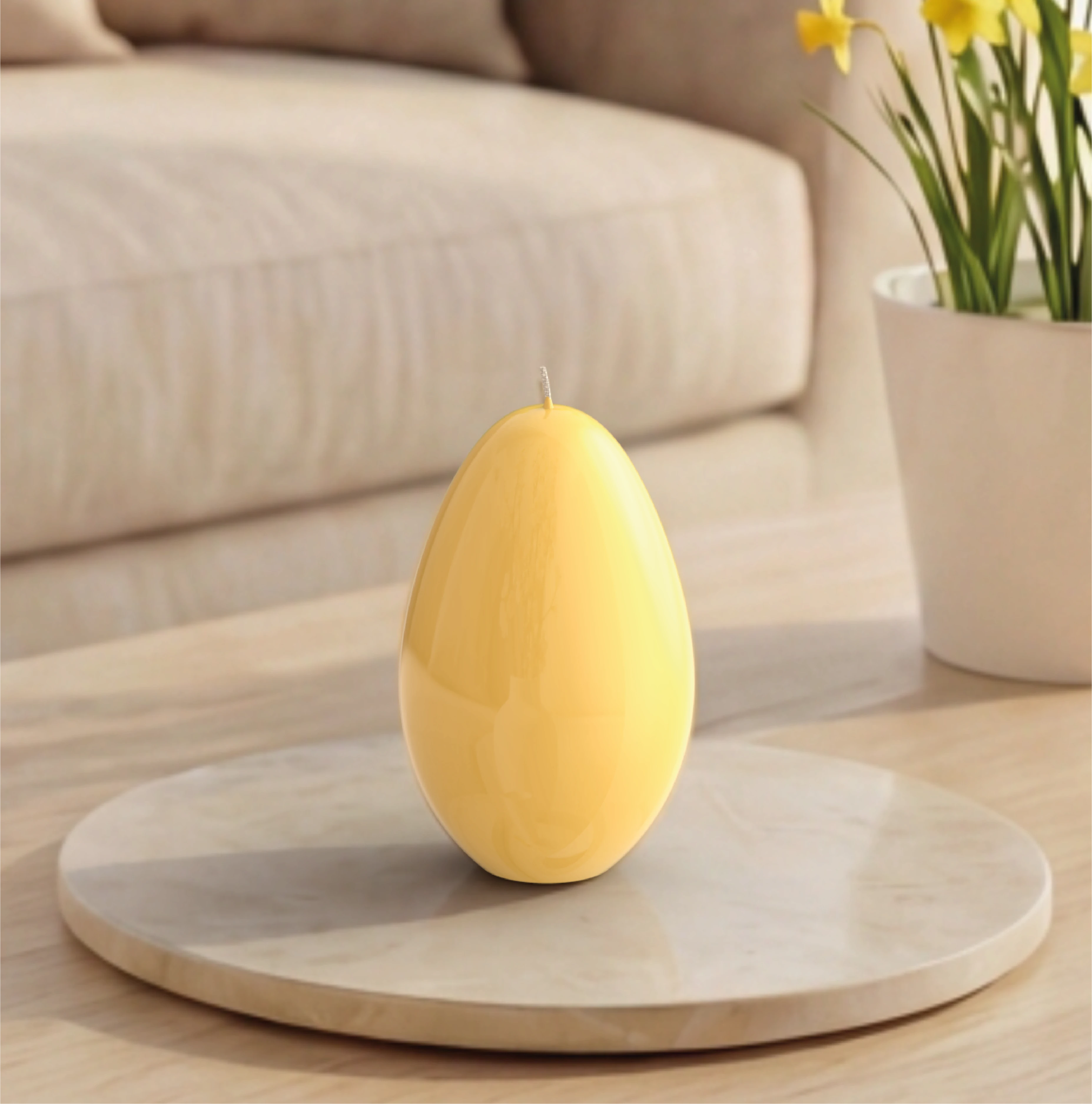 Objektkerze Ei Glanz-Lack 