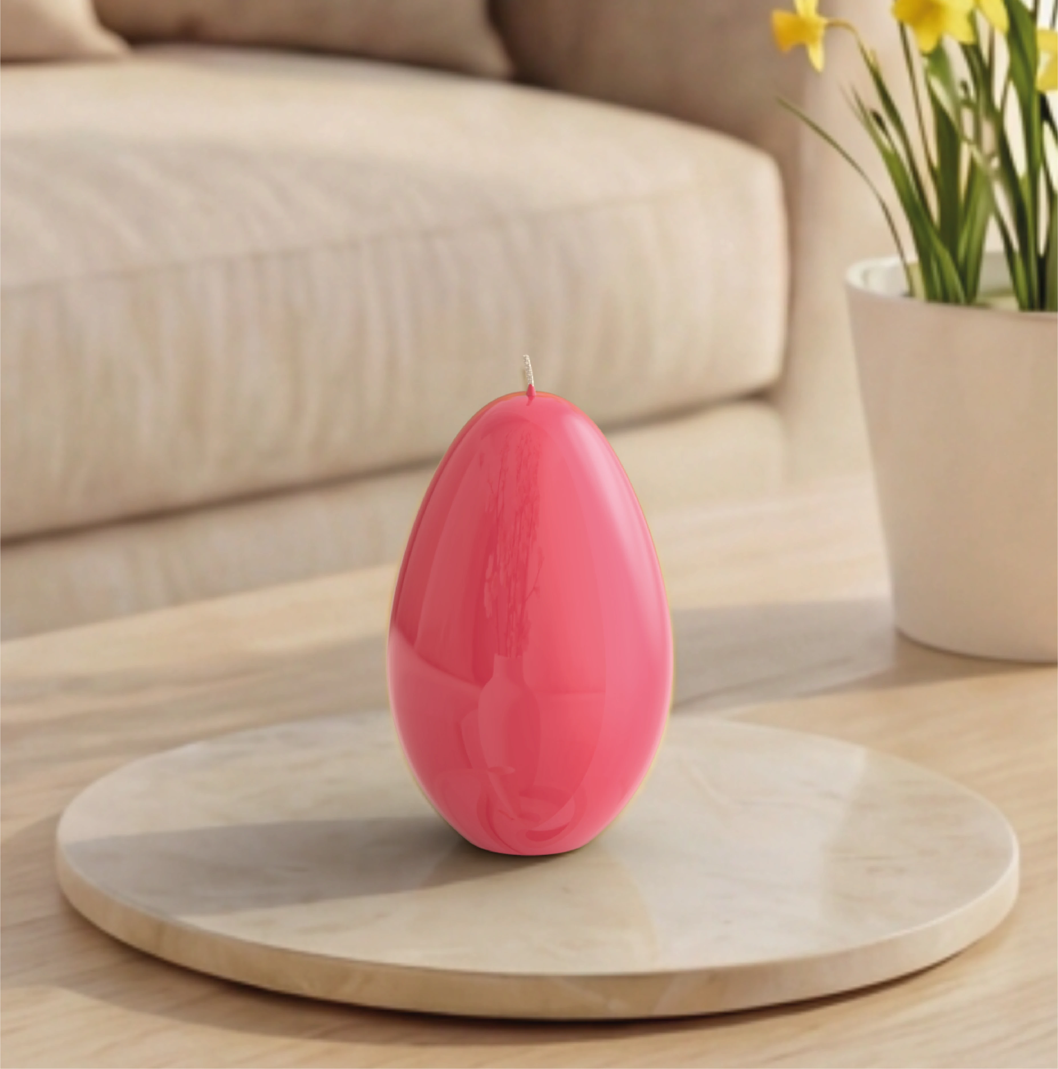 Objektkerze Ei Glanz-Lack 