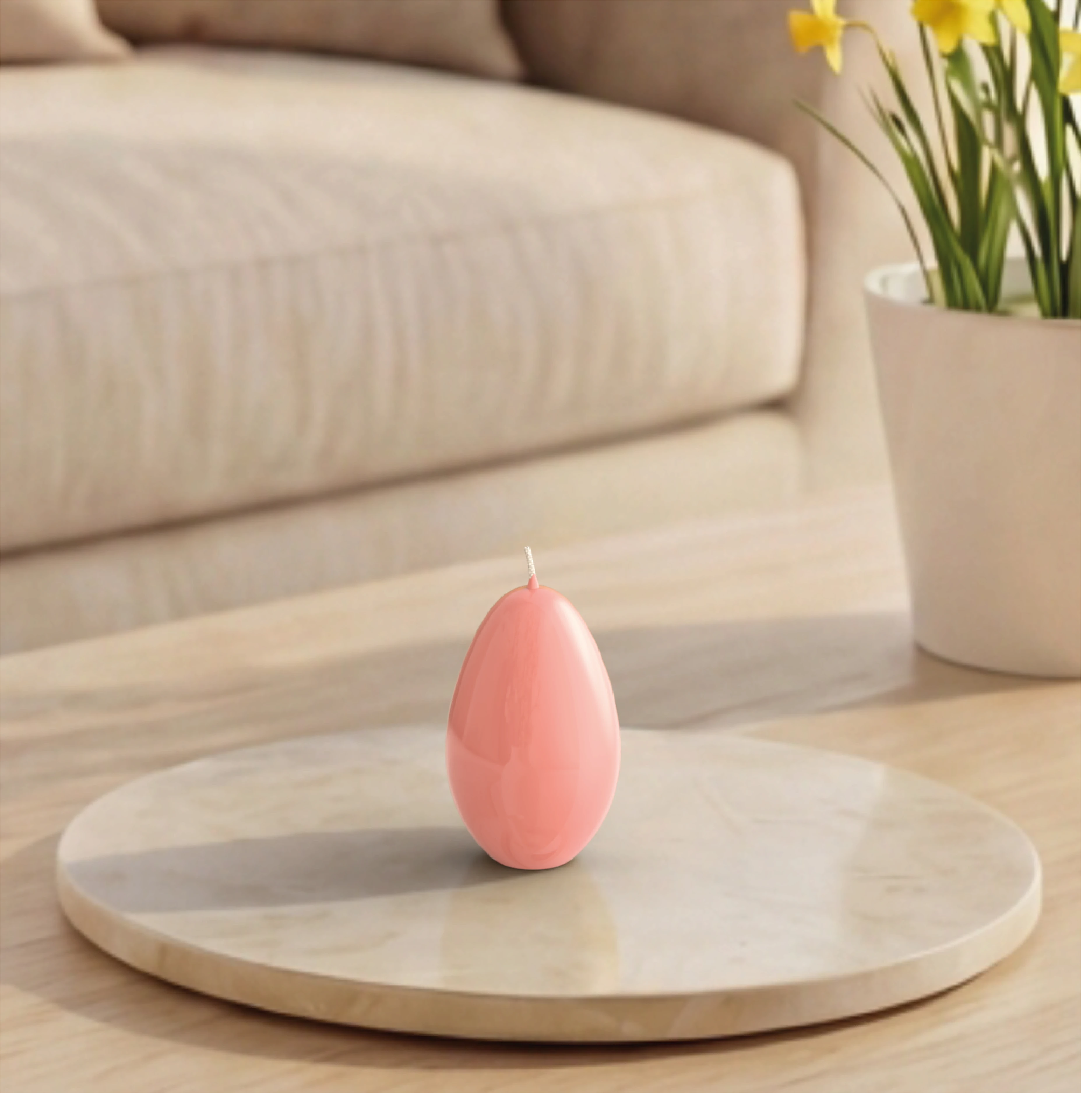 Objektkerze Ei Glanz-Lack 