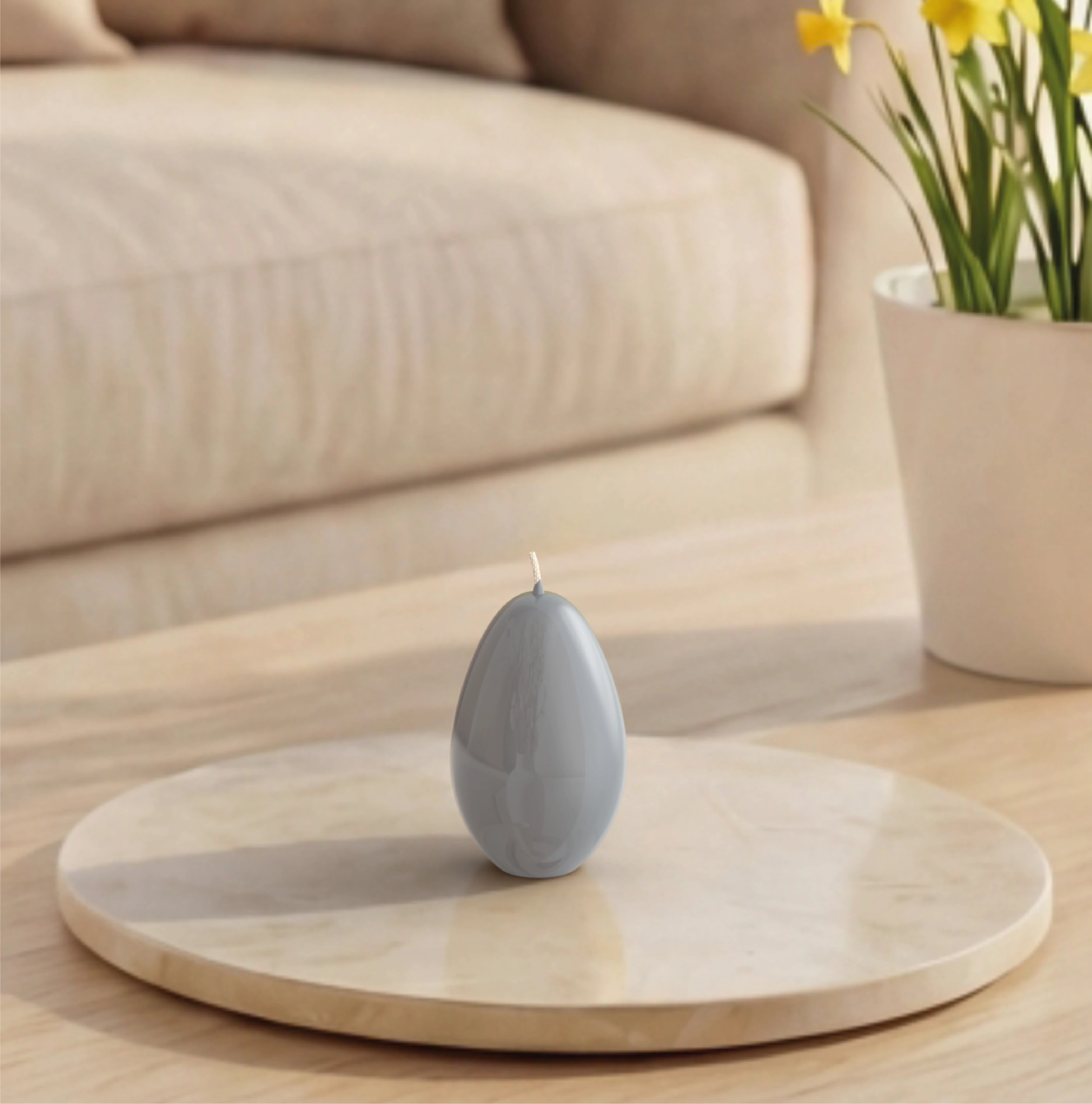 Objektkerze Ei Glanz-Lack 