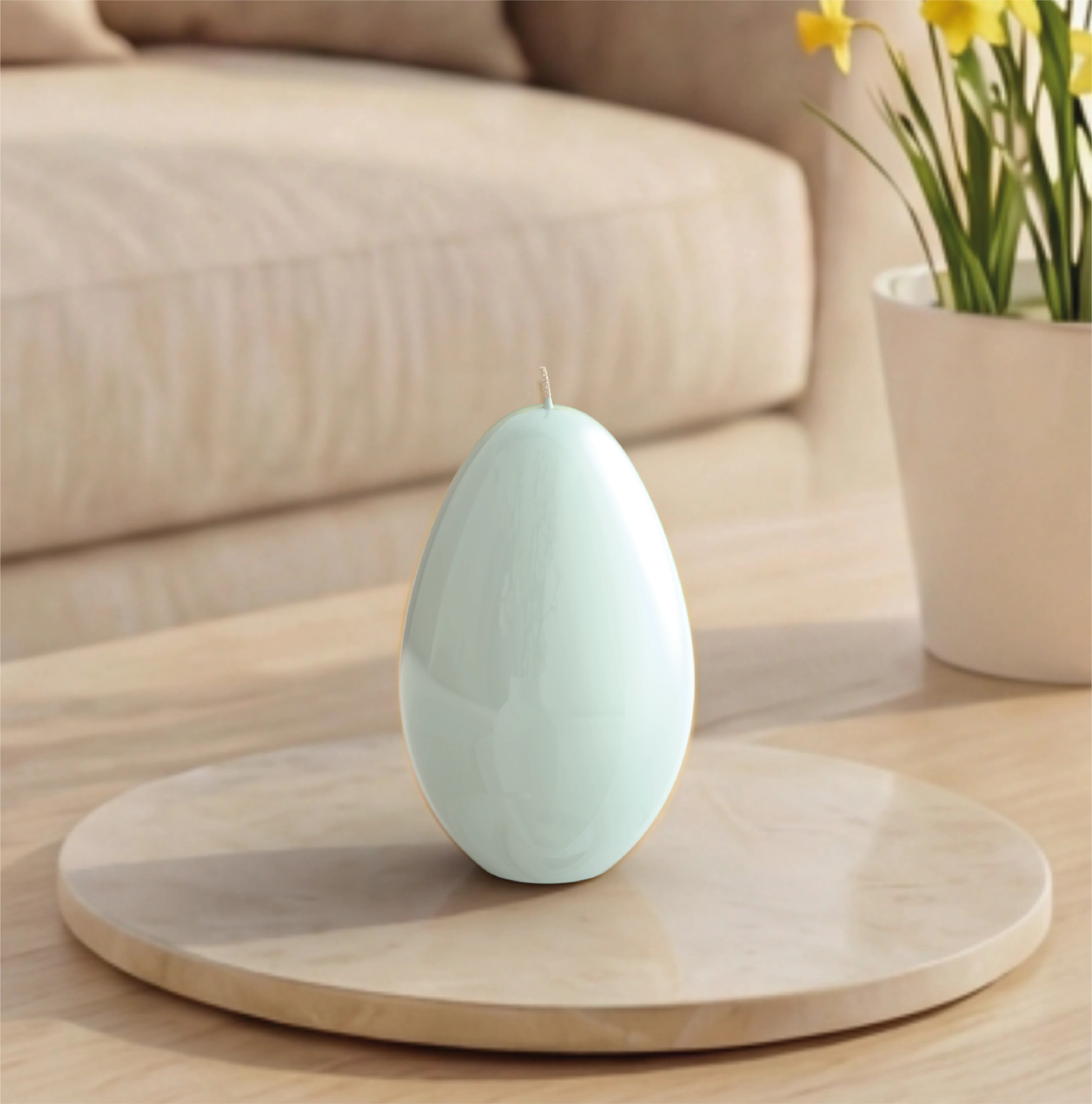 Objektkerze Ei Glanz-Lack 