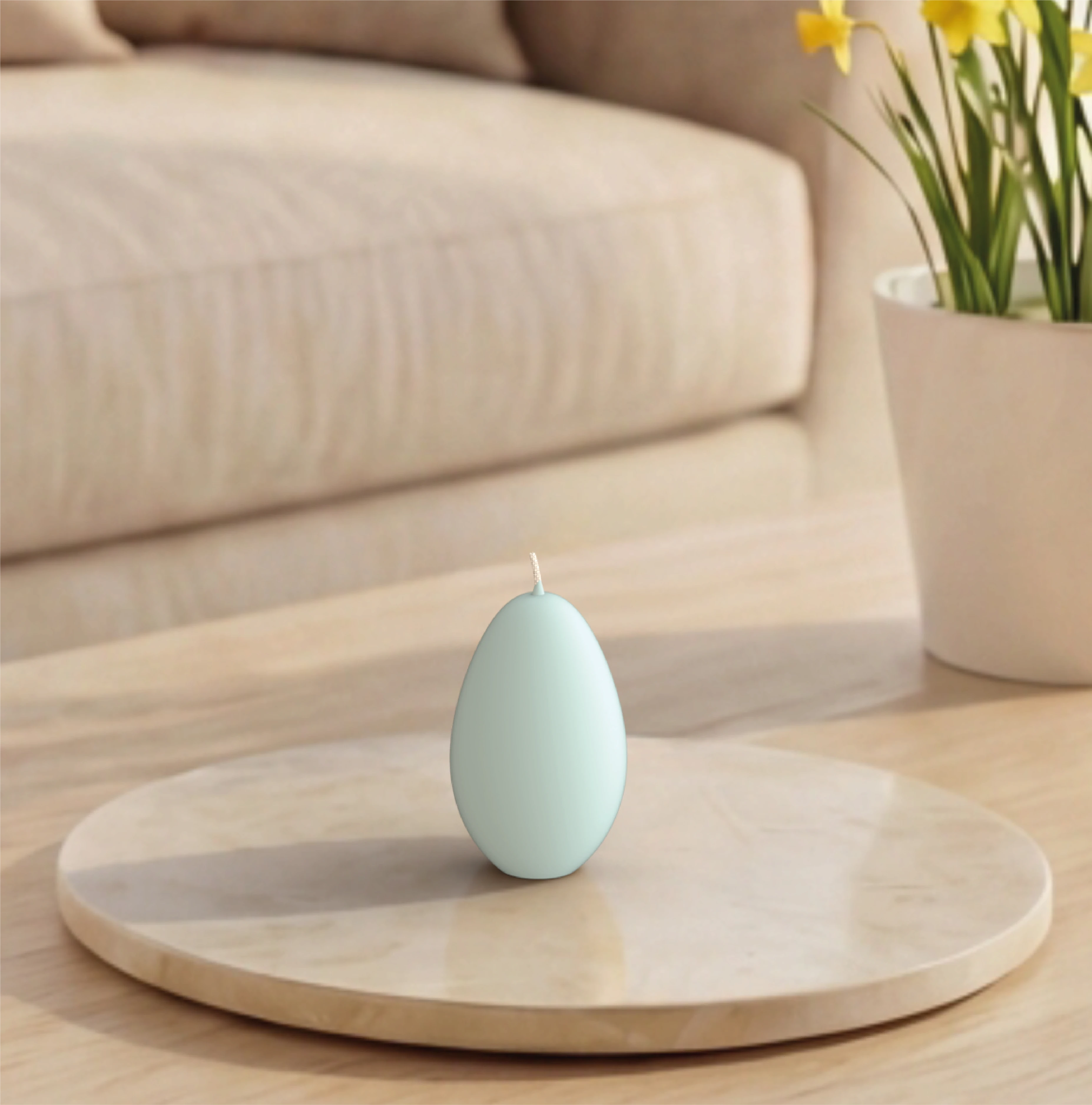 Objektkerze Ei Samt-Lack 