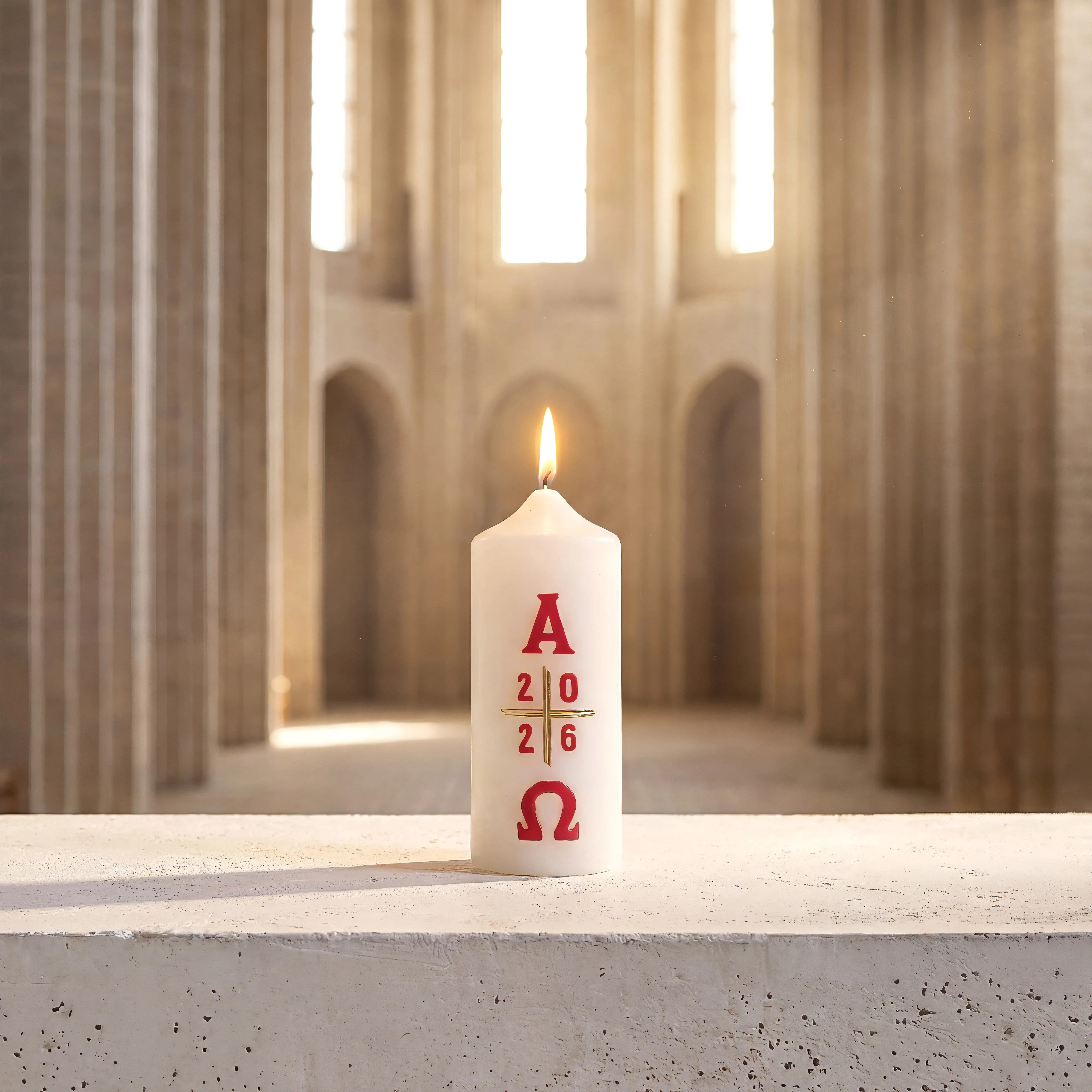 Osterkerze handverziert alpha & omega