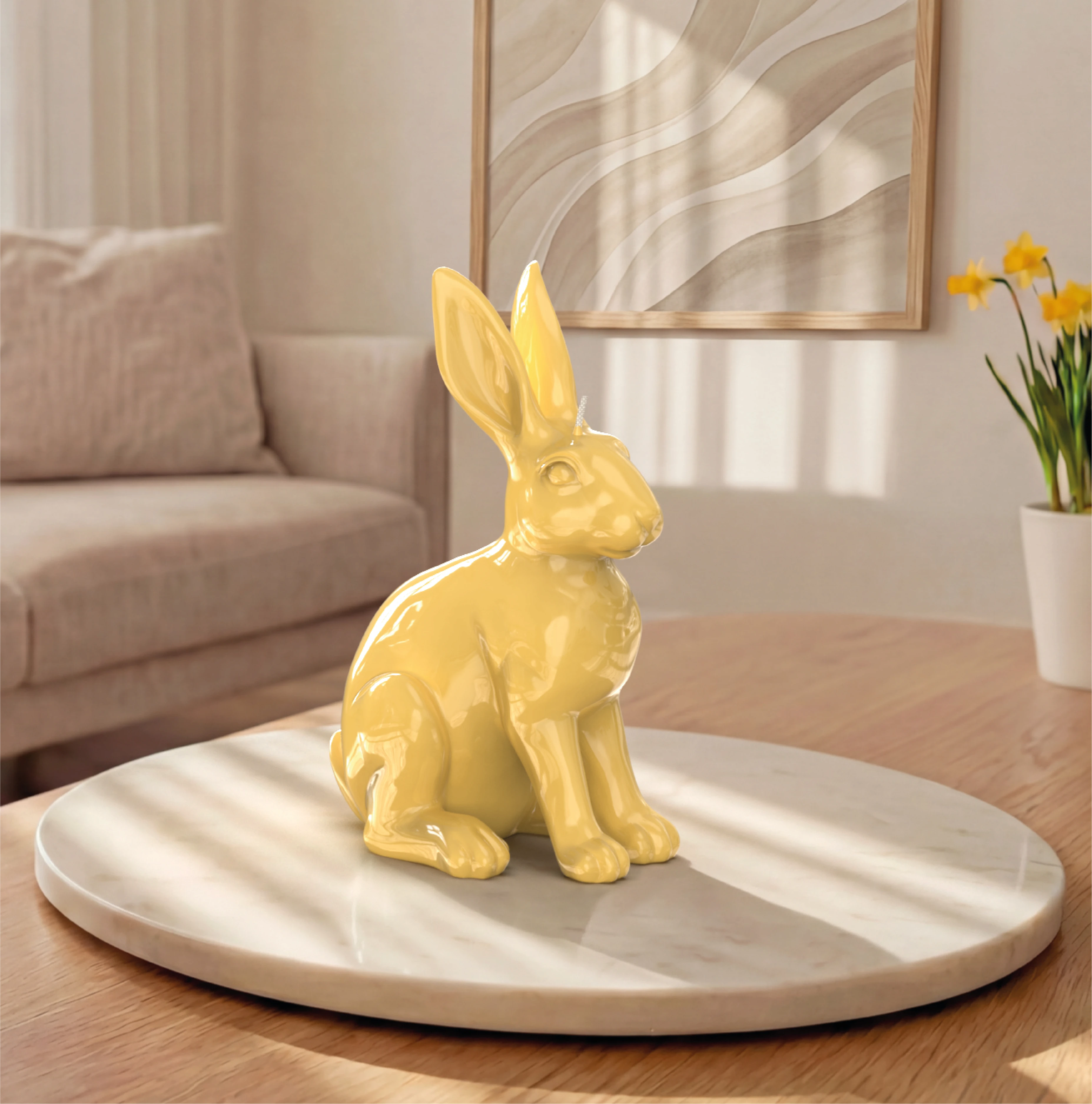 Objektkerze Hase Glanz-Lack