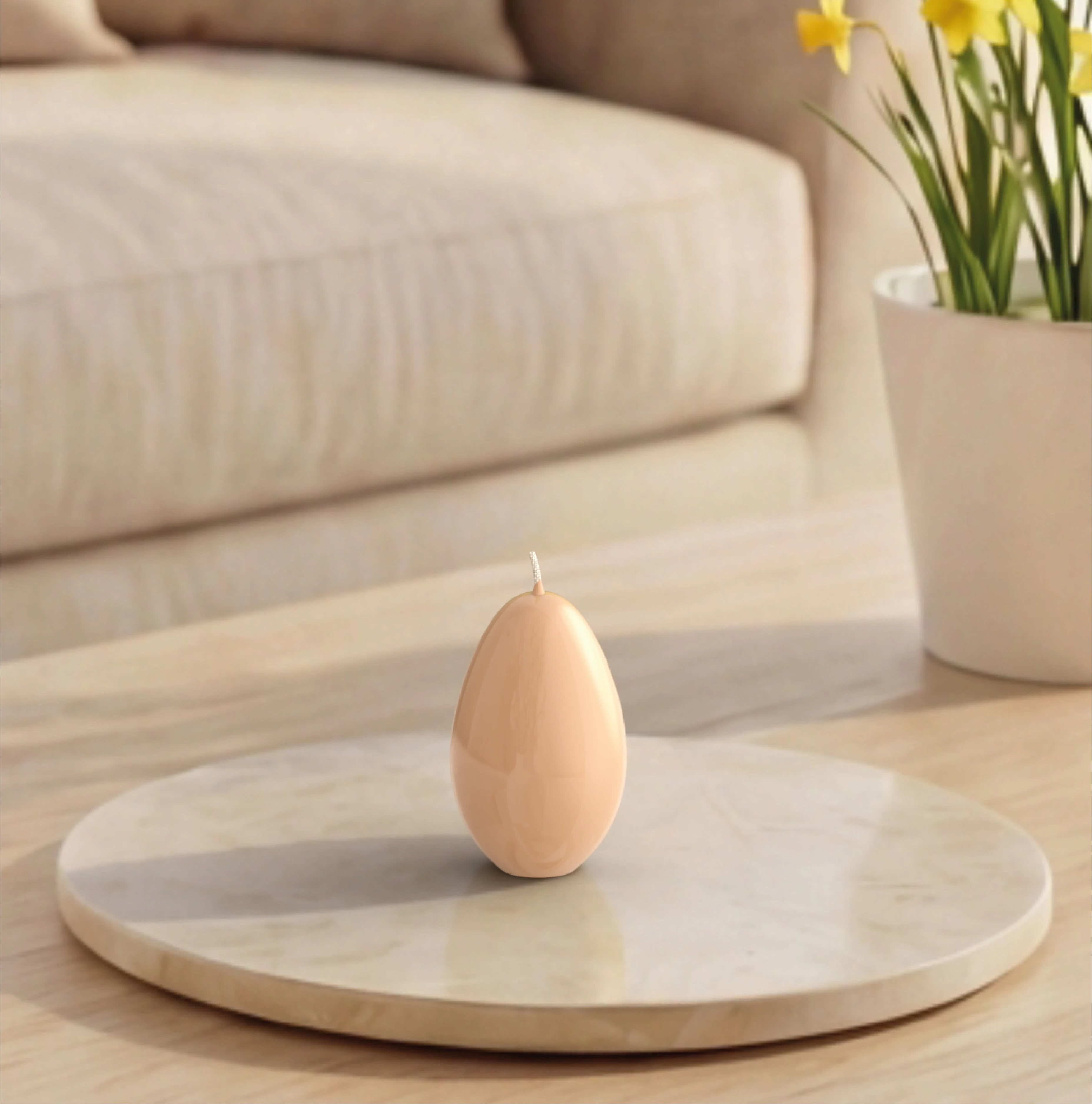 Objektkerze Ei Glanz-Lack 