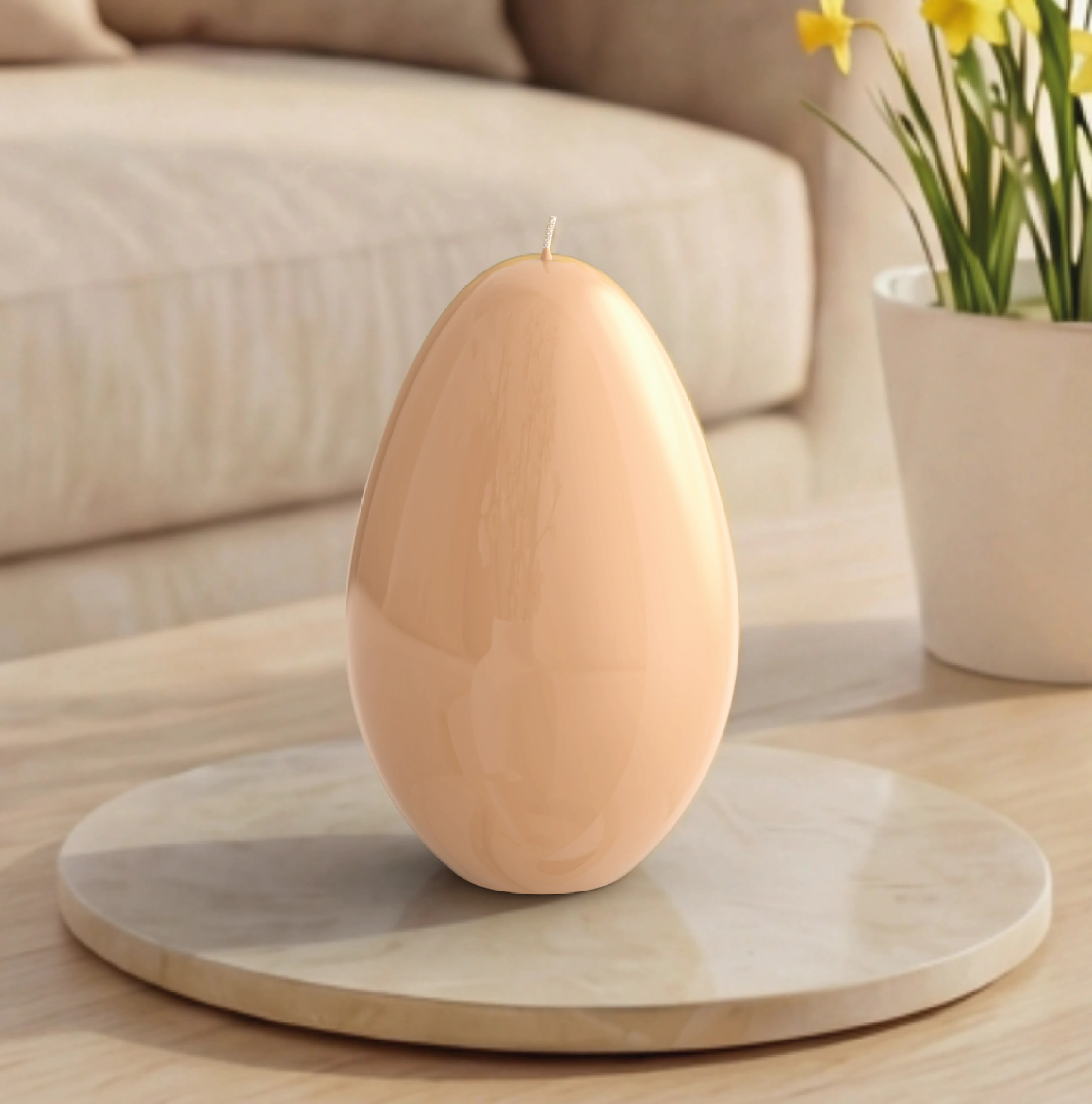 Objektkerze Ei Glanz-Lack 