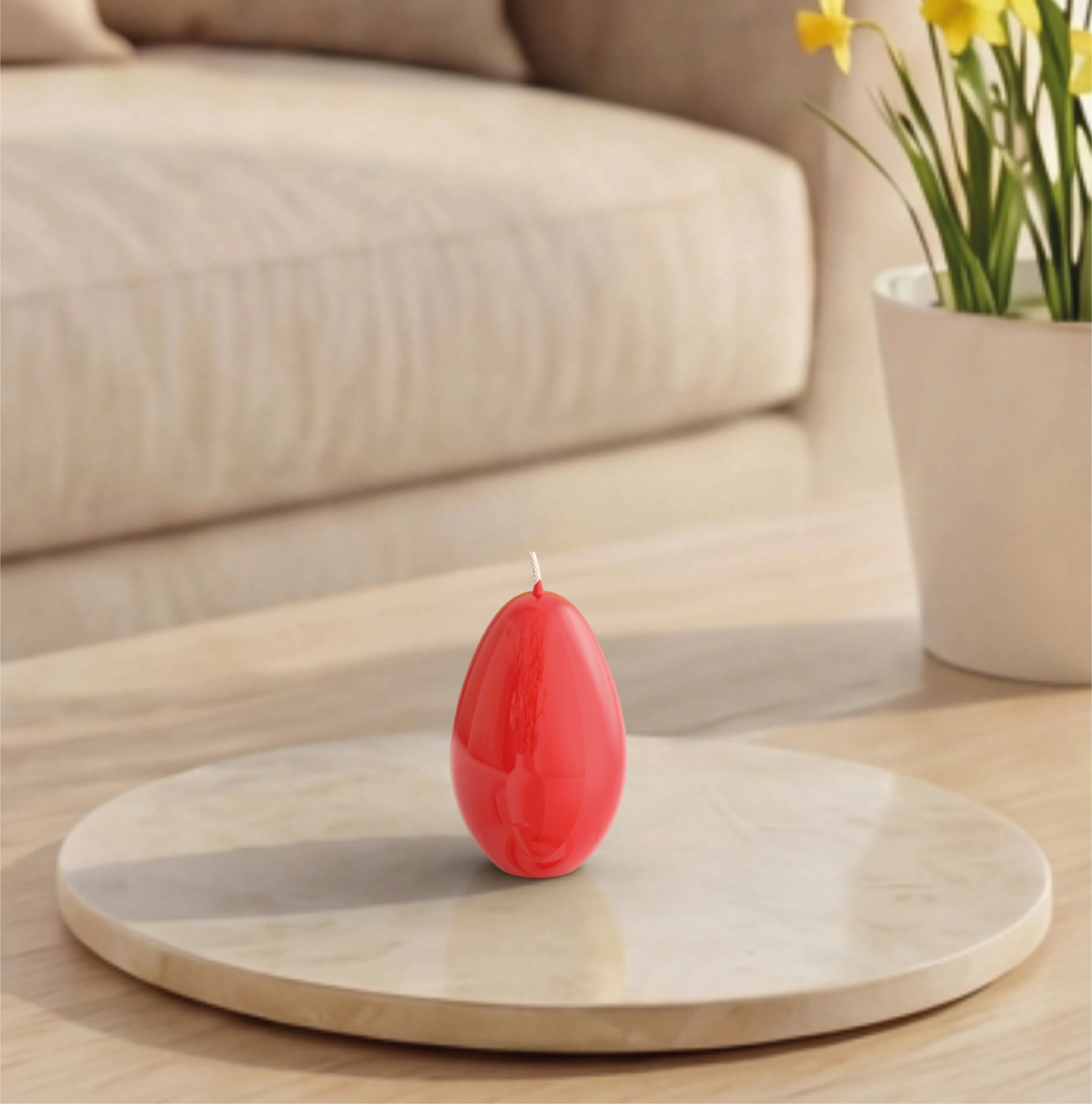 Objektkerze Ei Glanz-Lack 