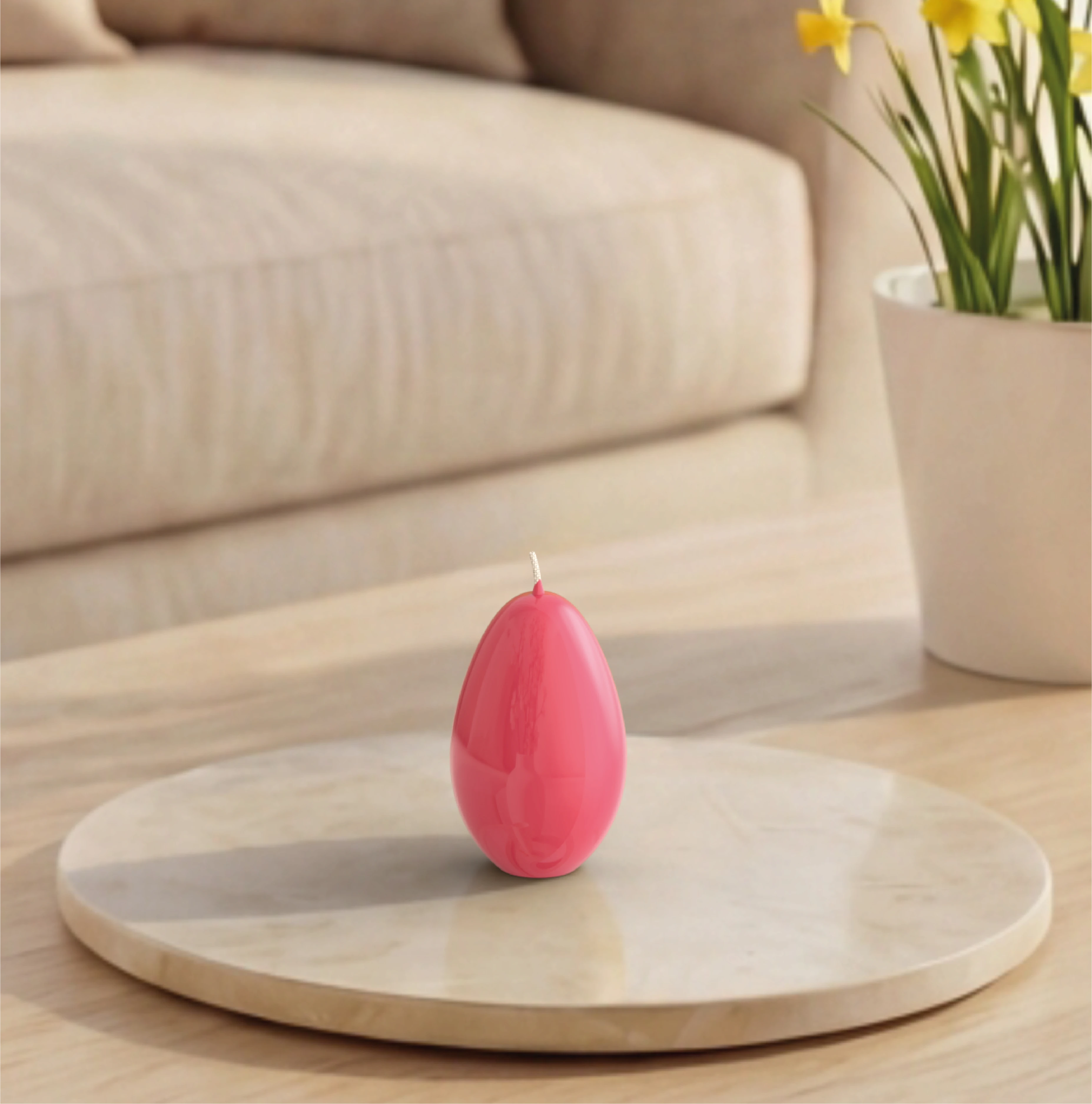 Objektkerze Ei Glanz-Lack 